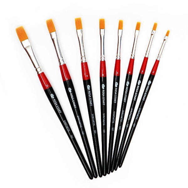 

Кисточка «Rosa Start» 101 Синтетика плоская №02 короткая ручка рыжий ворс