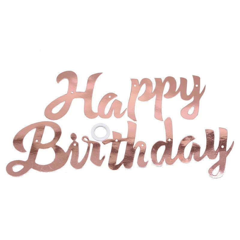 

Гирлянда прописная "Happy birthday" розовое золото