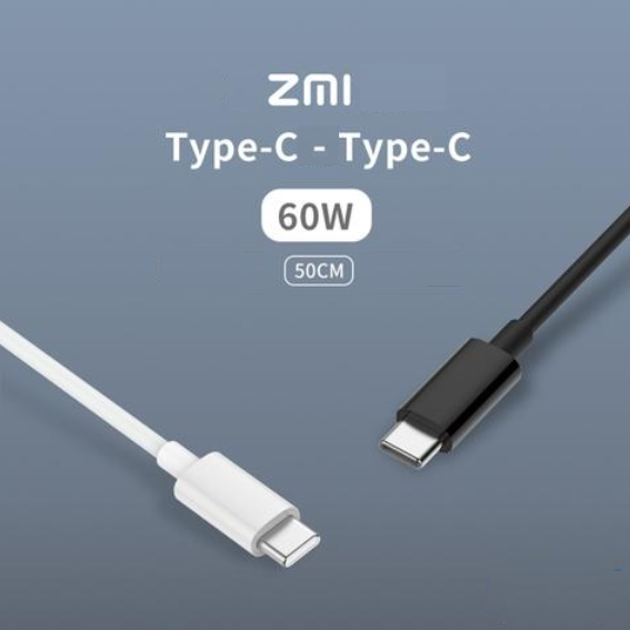 

Кабель Xiaomi ZMI Type-C - Type-C Data TPE / 0.5 м 60W 3A / AL306, Белый
