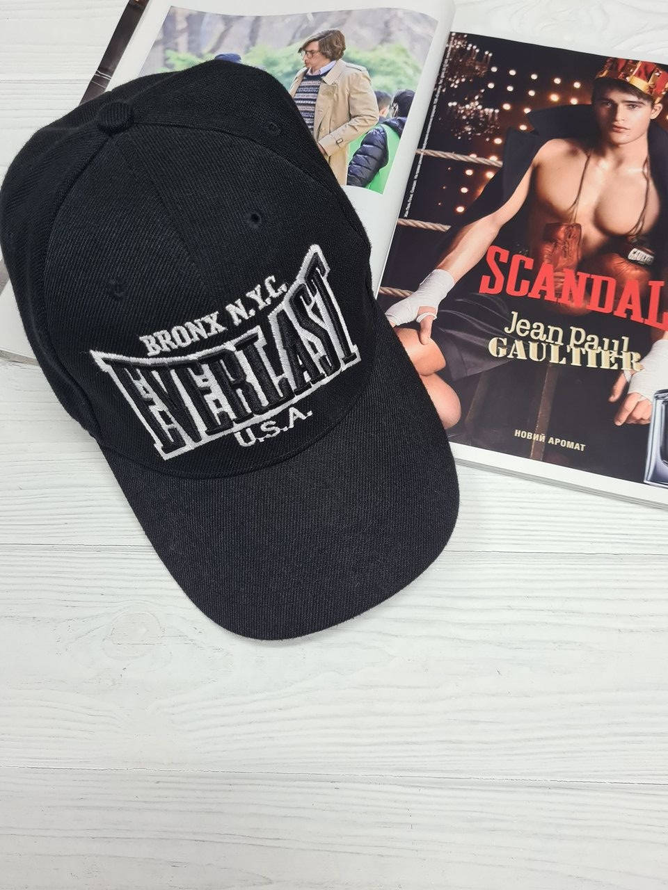 

Мужская бейсболка с надписью Everlast чёрная хлопковая, Черный
