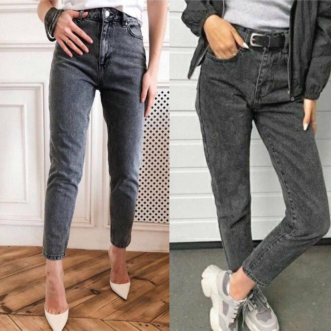 

Женские джинсы Мом серые Оригинал