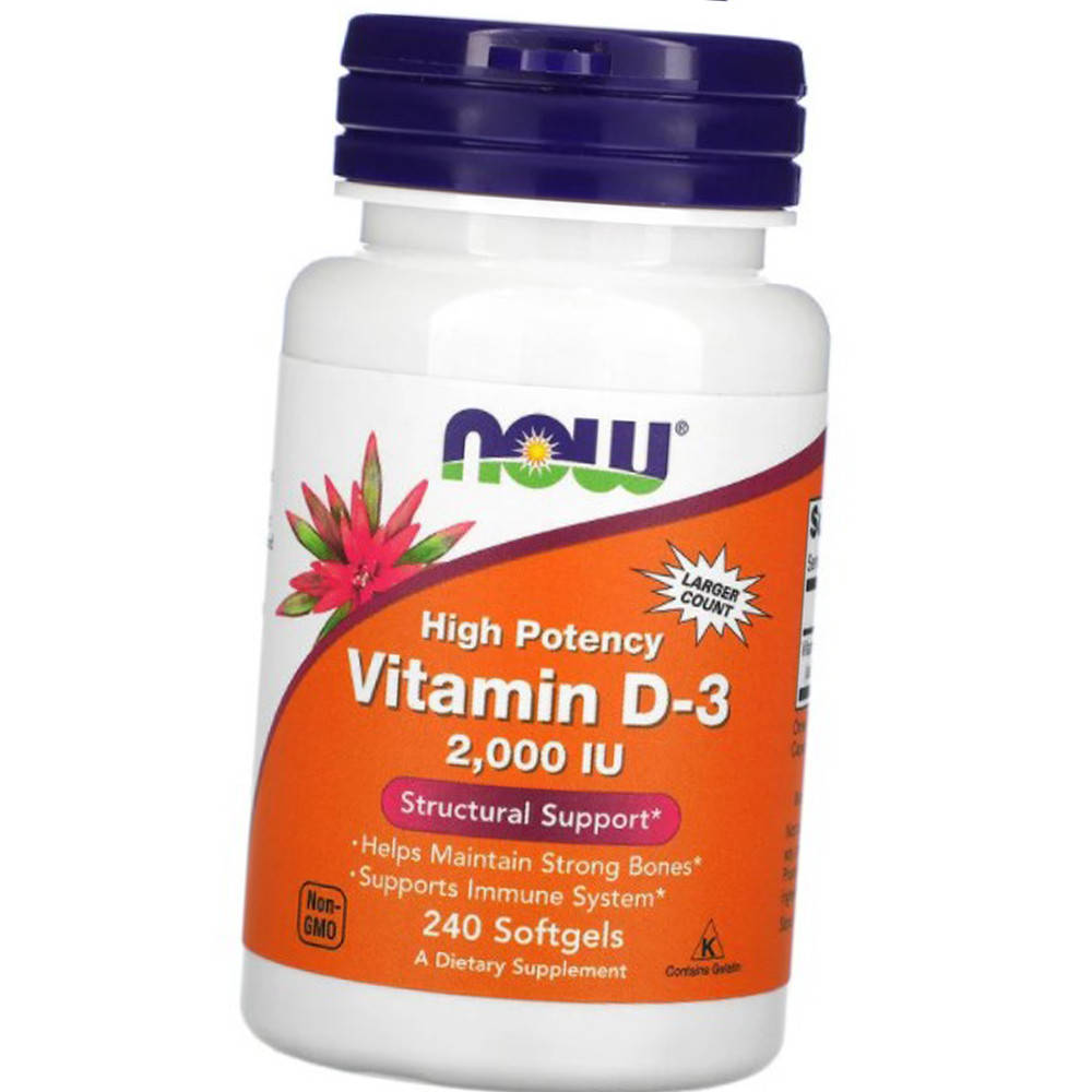 

Витамин Д NOW Vitamin D-3 2000 IU 240 гел капс