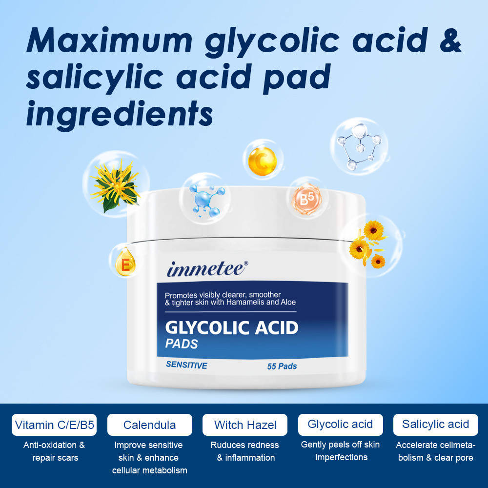 

Гликолевые пилинг-диски Immette Glycolic Peeling Acid Pads для сухой и чувствительной кожи