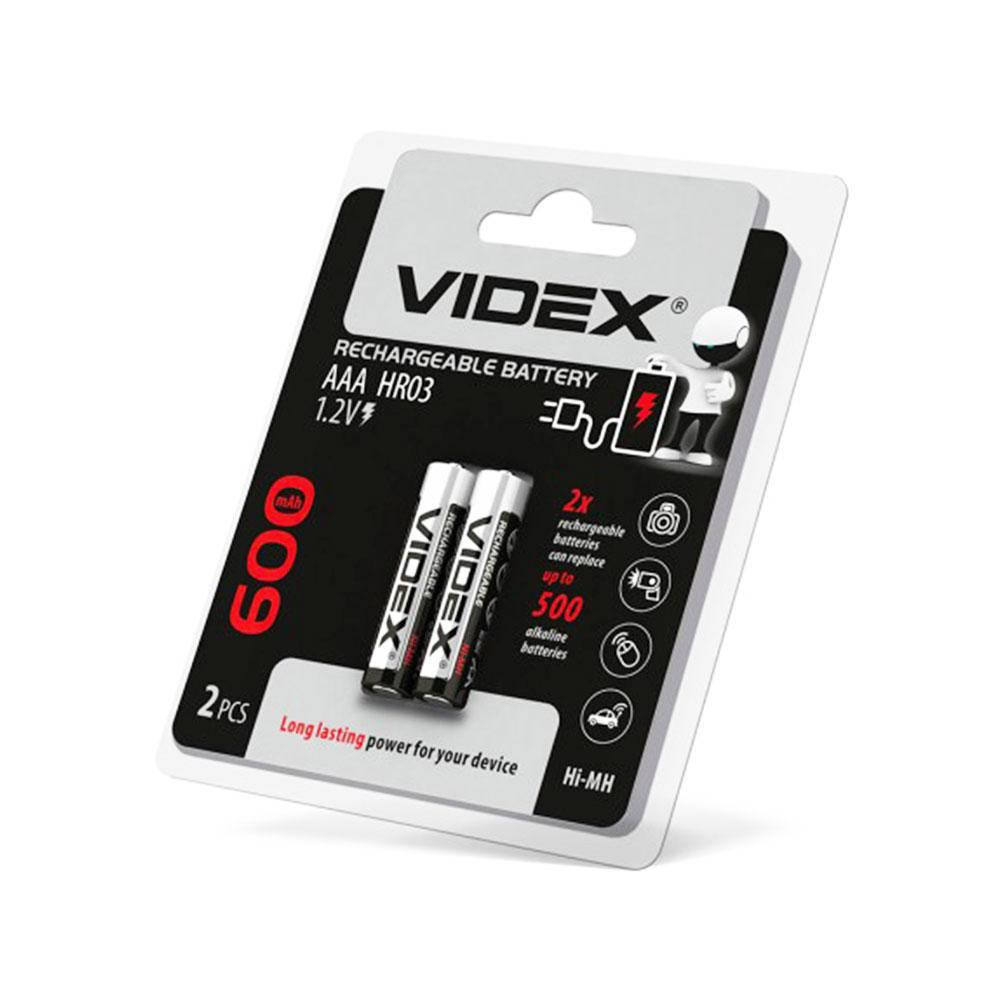 

Аккумуляторы AAA (HR03) Videx 600mAh (2шт.)