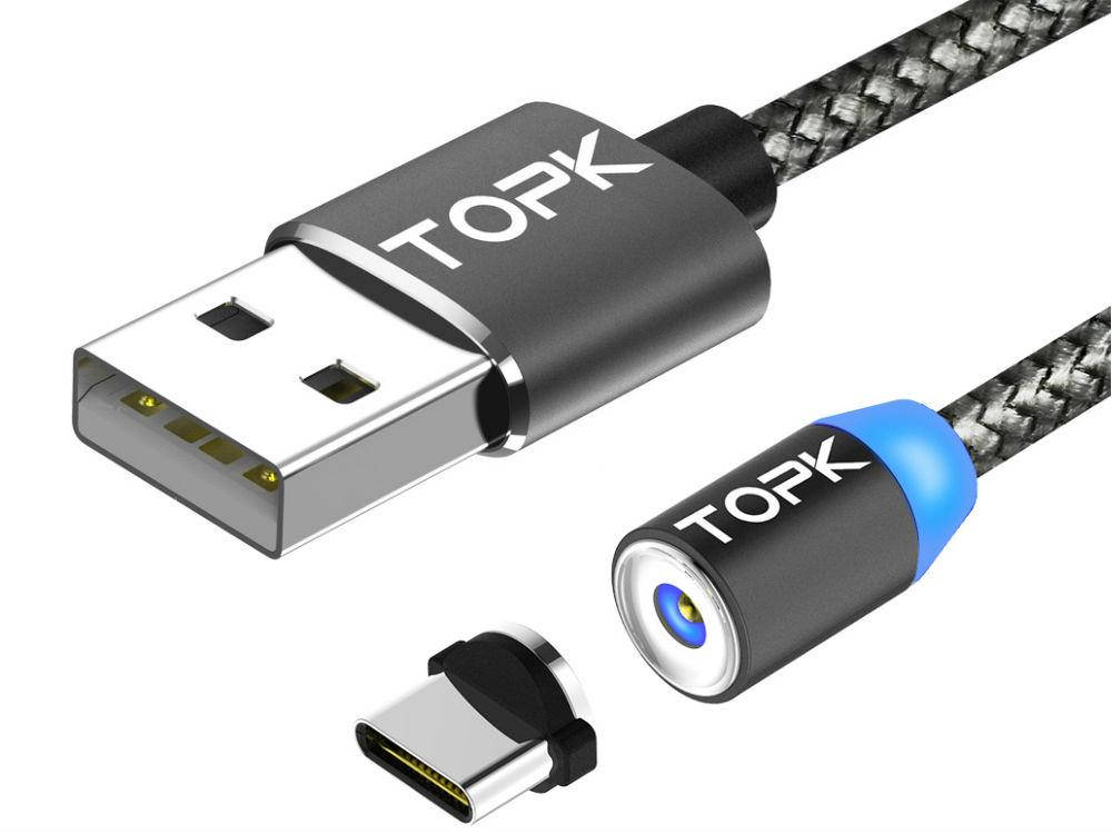 

Магнитный USB кабель тип С Черный - синий