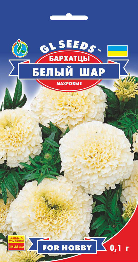 

Семена.Бархатцы белый шар.