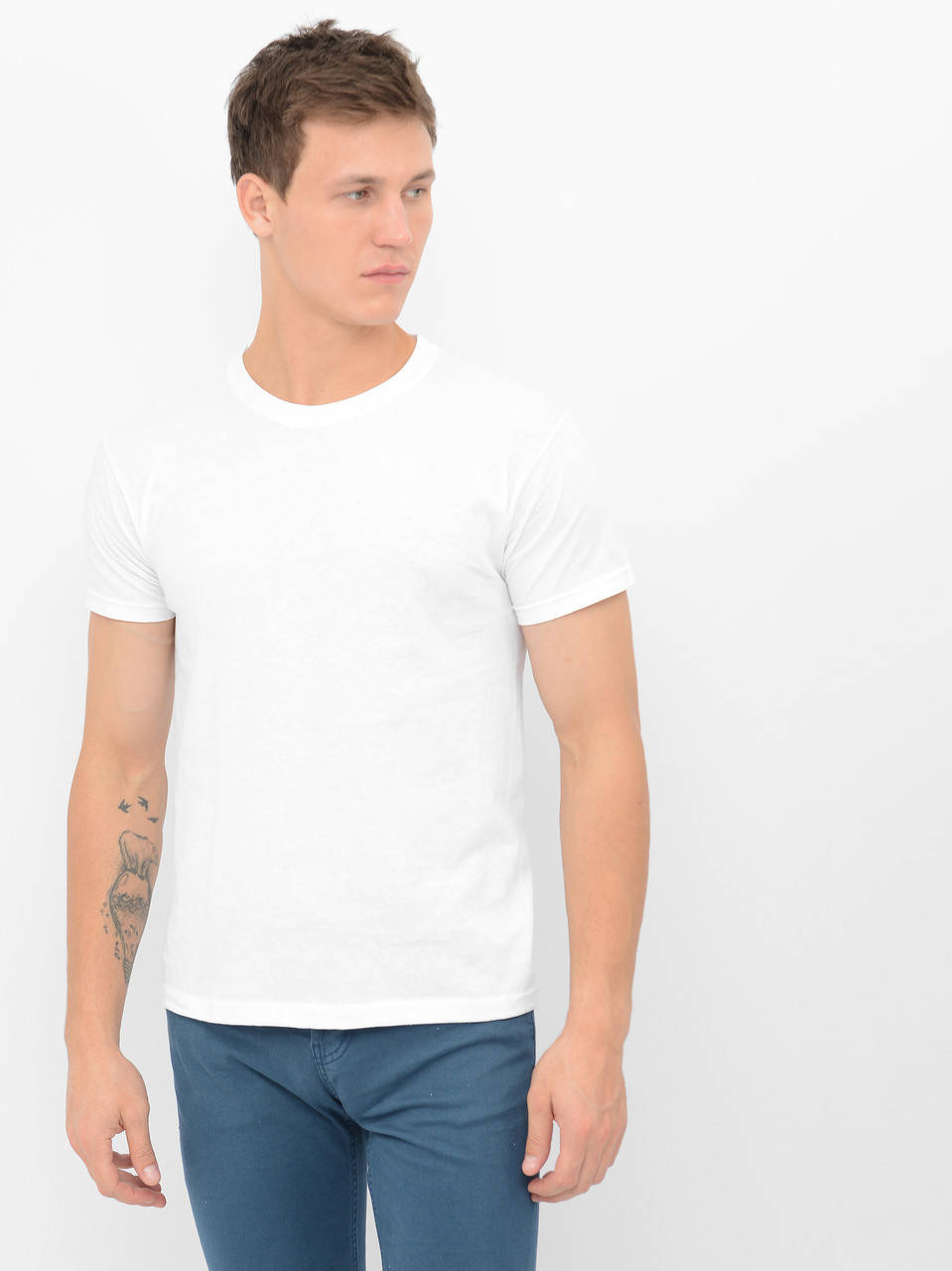 

Тонкая мужская футболка 100% хлопок Fruit of the loom original T легкая Белый, XL