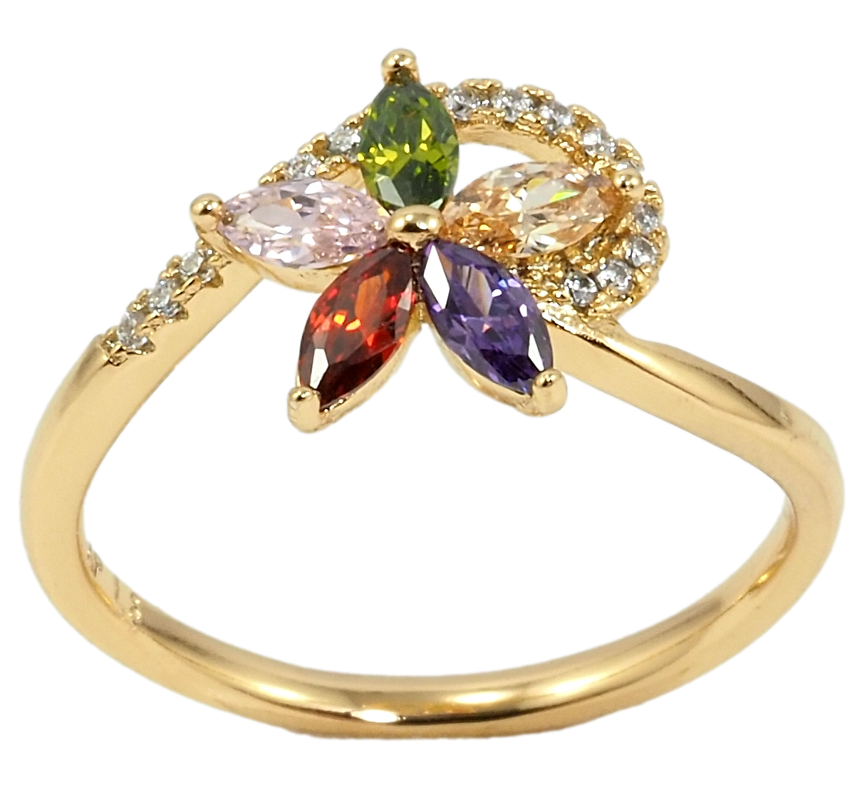 

Кольцо Xuping Позолота 18K "Цветочек из разноцветных фианитов" р.17,18,18.5