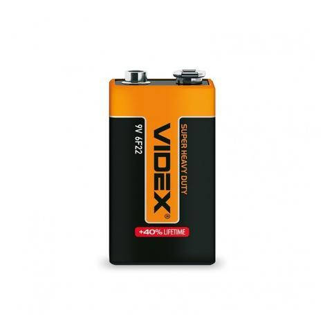 

6F22/9V/S Батарейки сольові Videx 6F22/9V (Крона) 1pcs SHRINK (24/480)