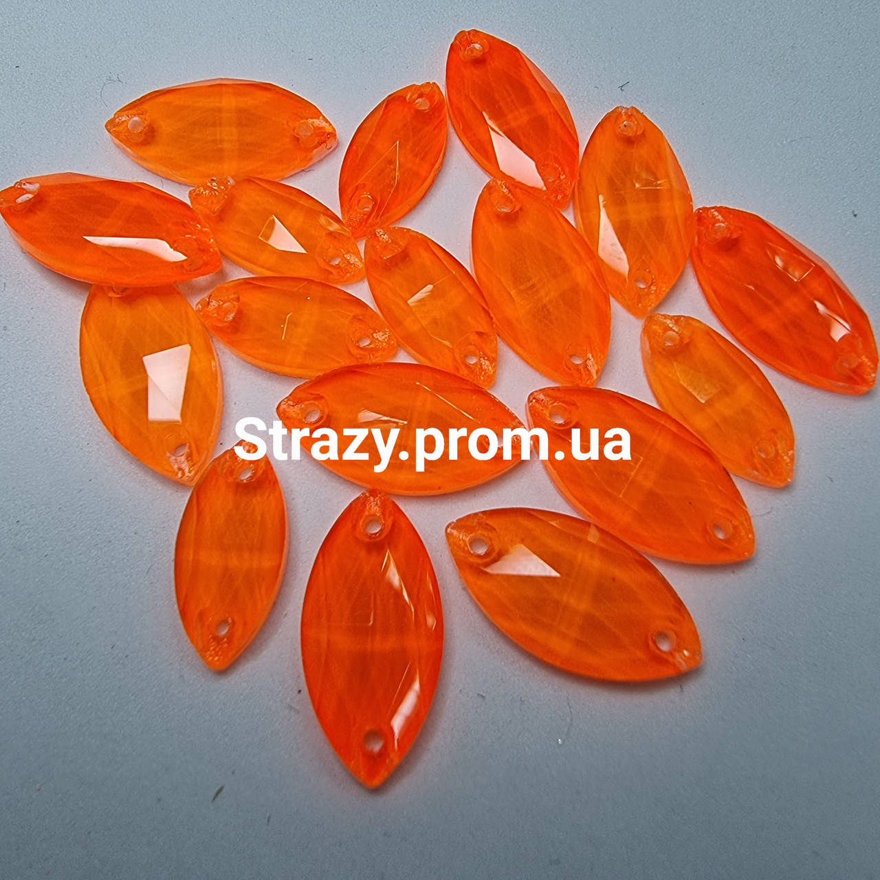 

Стразы пришивные Маркиз 7*15 Orange Neon эконом, Розовый