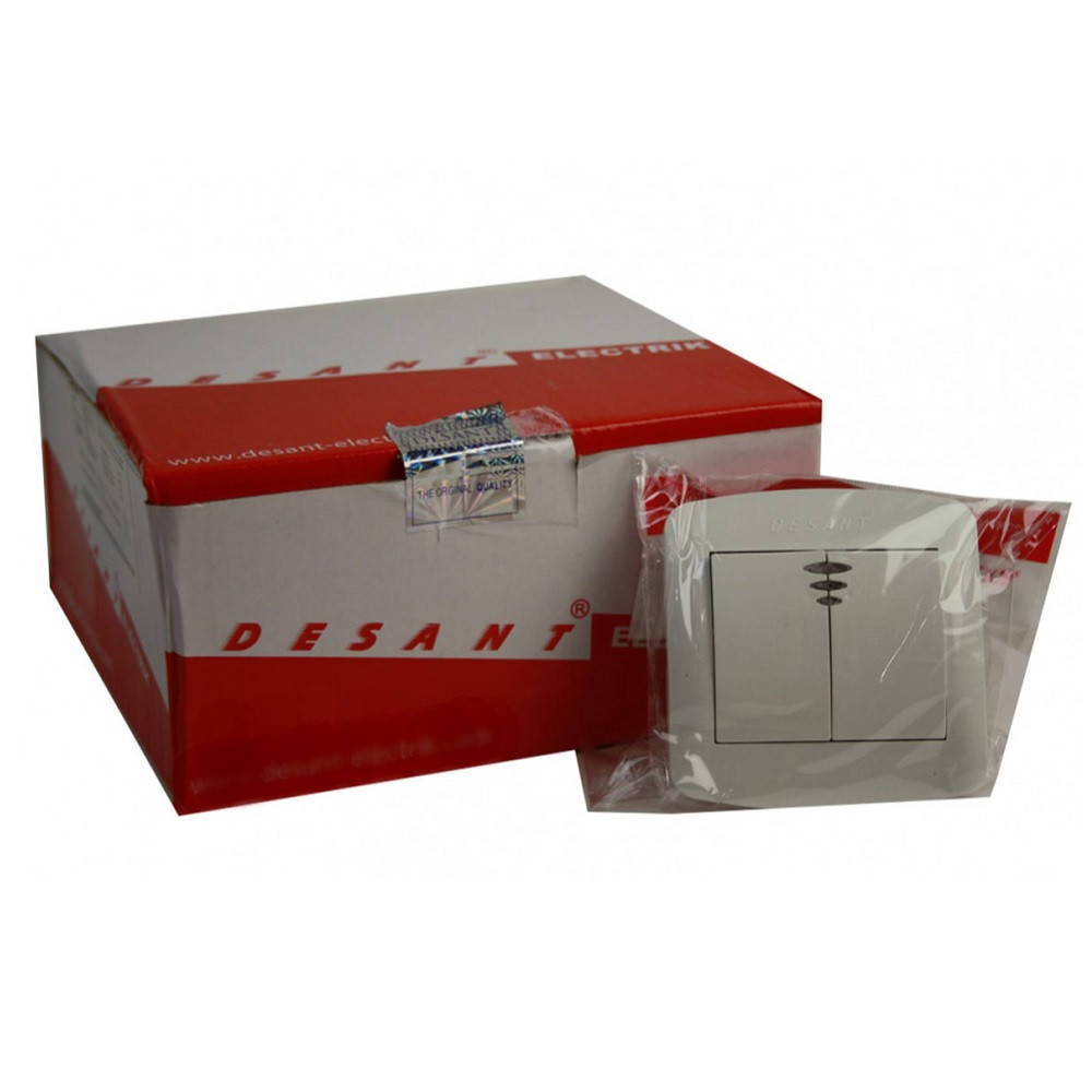 

Выключатель внутренний двойной с подсветкой D-304