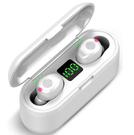 

Беспроводные Bluetooth сенсорные наушники F9 White с зарядным кейсом, Белый