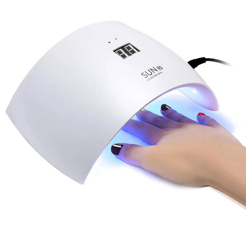 

Лампа для сушки гель лака 24 Вт LED+UV SUN 9S / Светодиодная лампа для маникюра, Белый