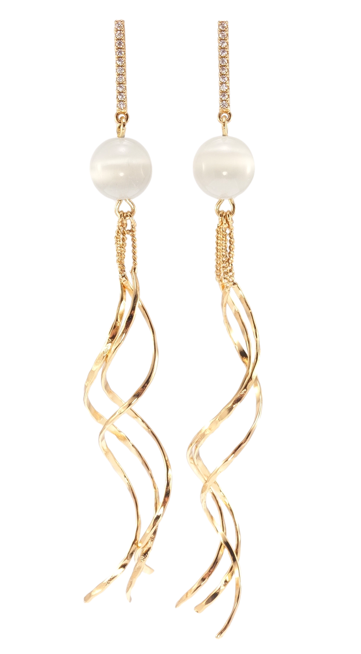 

Серьги Xuping Позолота 18K гвоздики (пусеты) "Завитки с жемчугом"