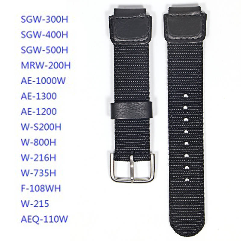 

Нейлоновый ремешок для CASIO SGW-300H 400H 500H MRW-200H AE-1000W AE-1300 AE-1200 W-S200H W-800H W-215 AEQ-110
