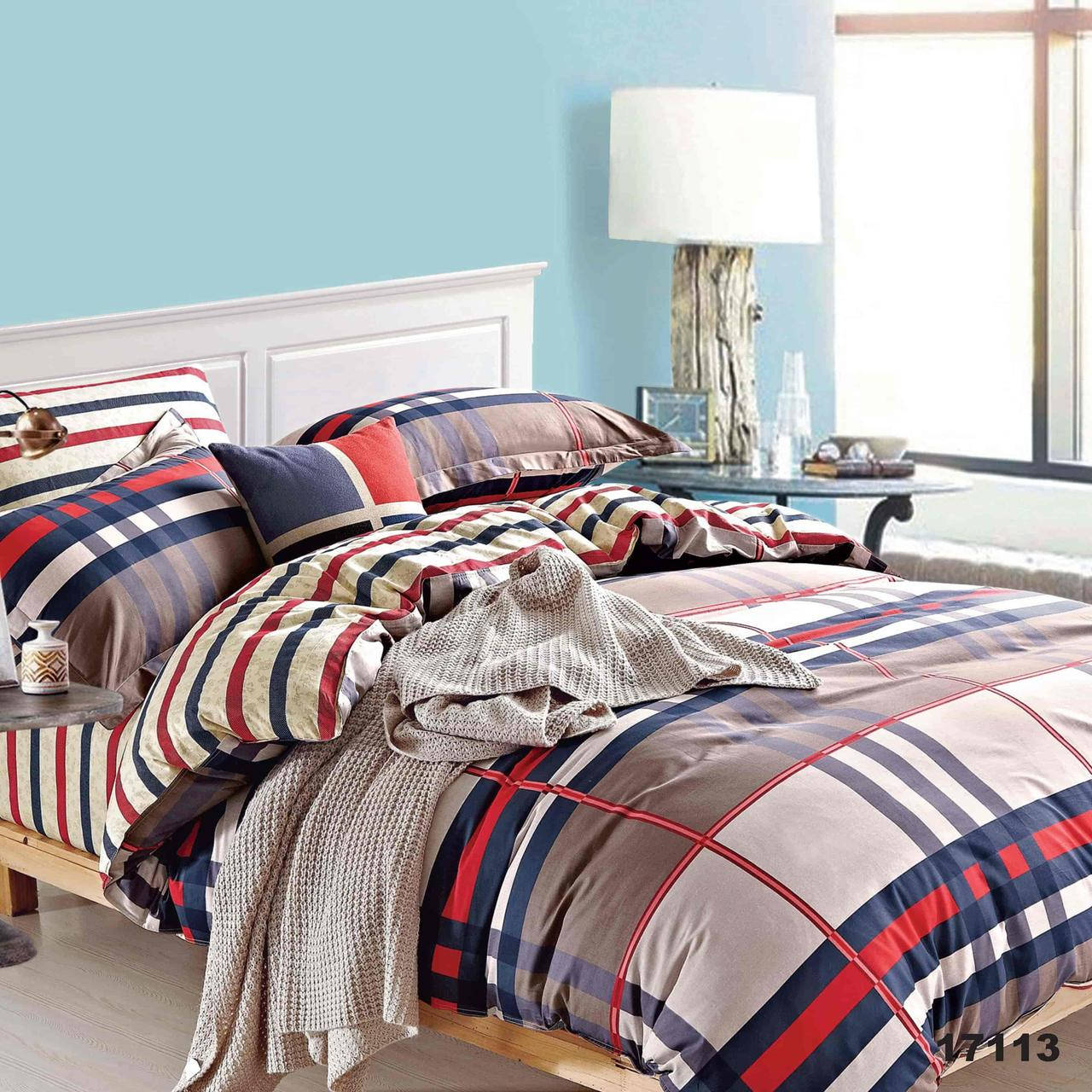 

Комплект постельного белья Вилюта (Viluta) Ранфорс полоски двуспальный, Разные цвета