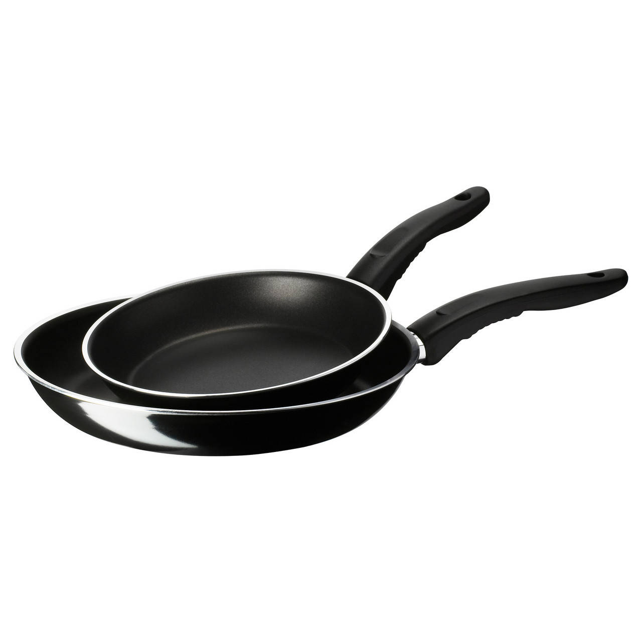 

Ikea KAVALKAD Сковорідки 2шт, чорні, 20см і 26см 401.393.21