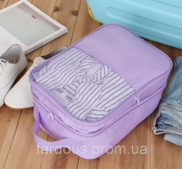 

Дорожная сумка - органайзер с ручкой на чемодан. Сиреневая, Сиреневый