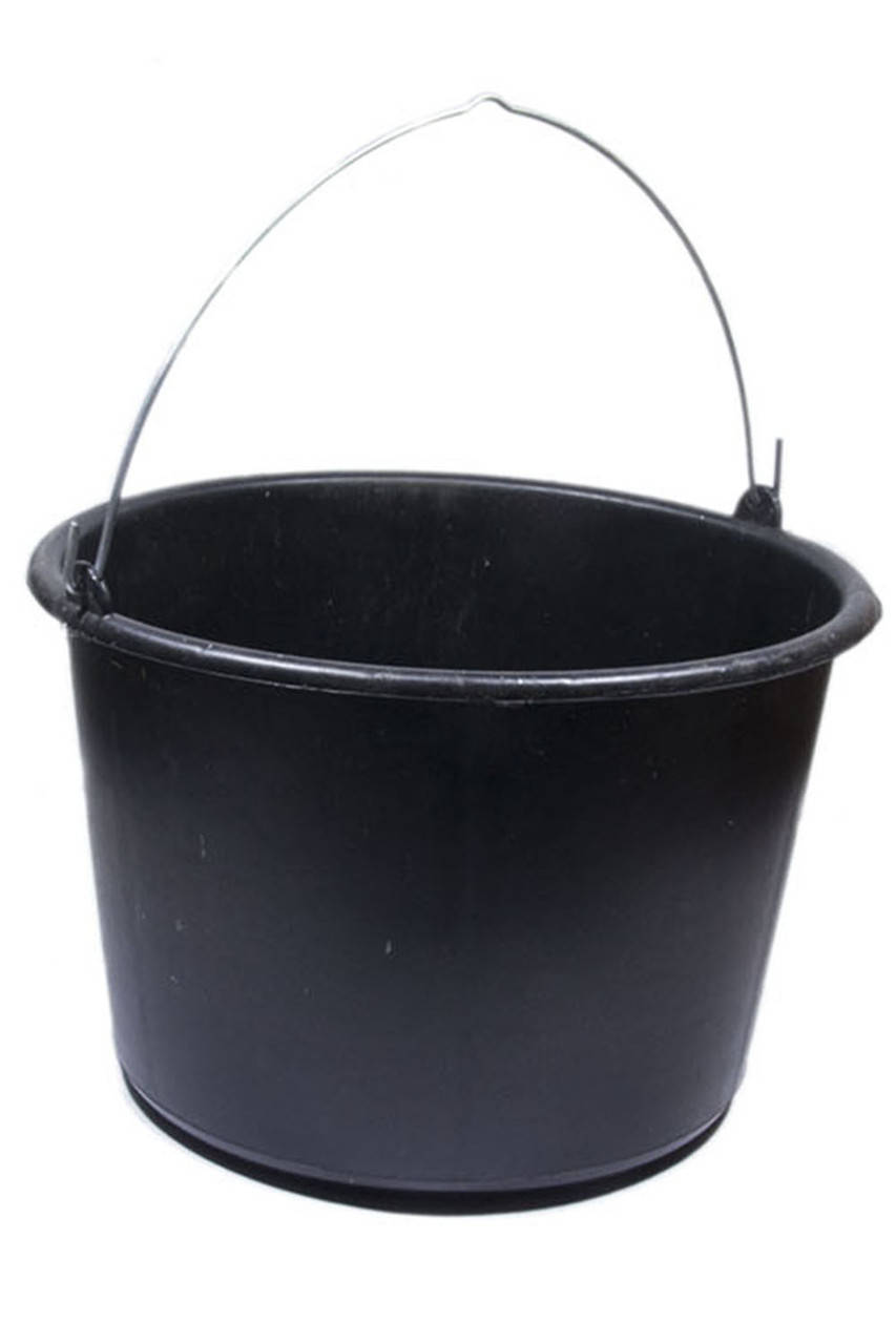 

Ведро пластмассовое 20 л хозяйственное круглое АВС с ручкой метал. (прорезиненое) черное