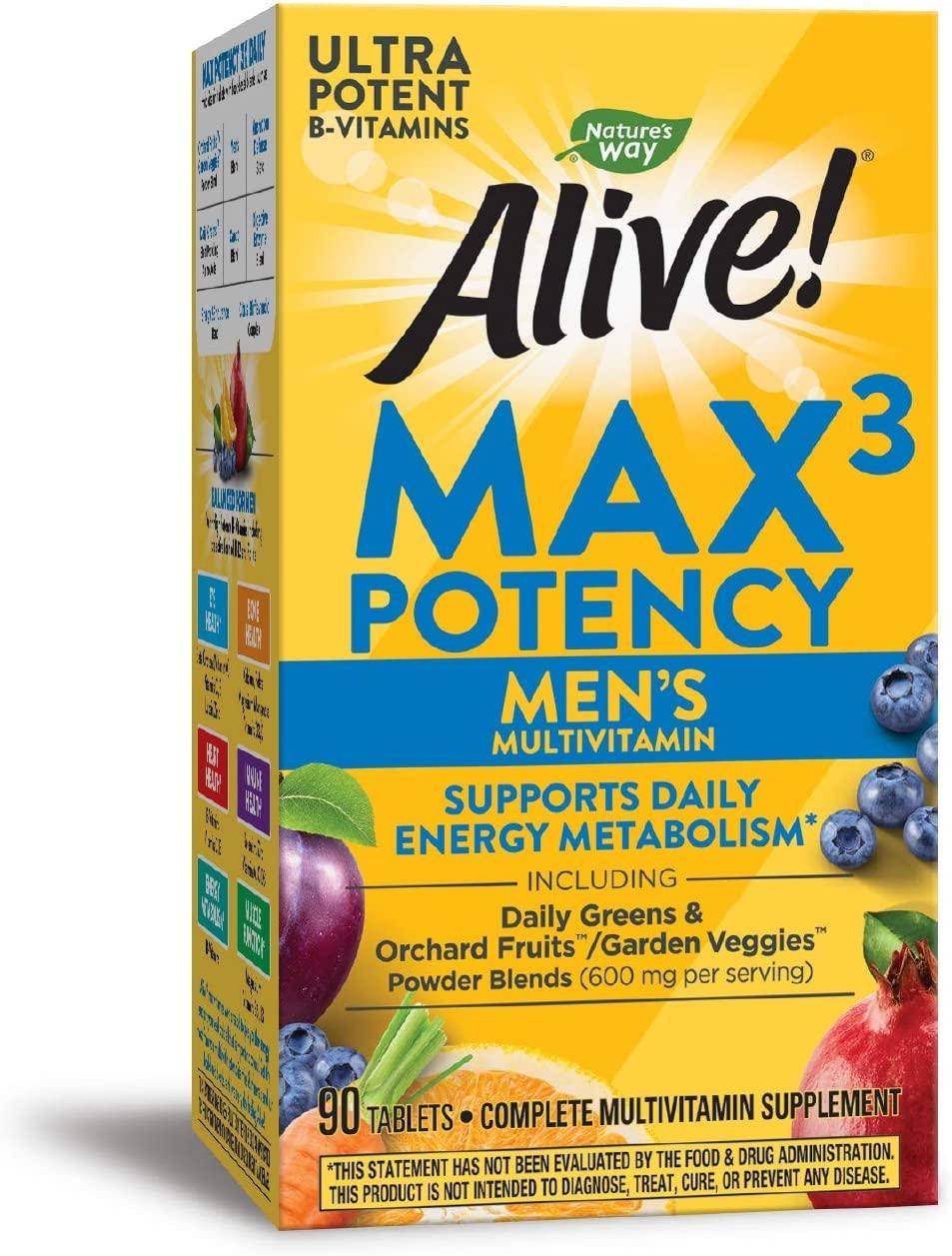 

Nature's Way Alive! Max 3 Daily супер витамины для мужчин с высоким содержанием и супер дополнениями 90 т