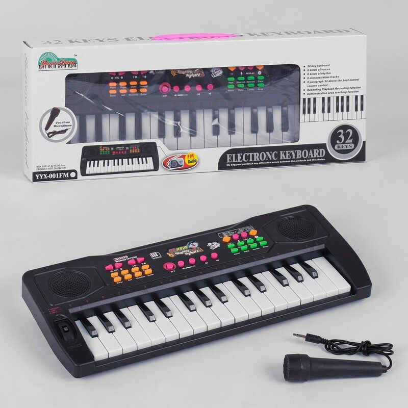 

Пианино YYX 003 USB (36) на батарнйке, с микрофоном, 32 клавиша, мелодии, в коробке