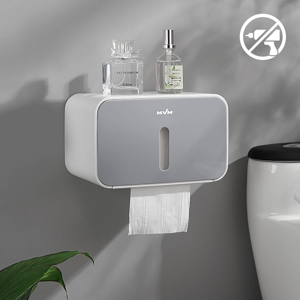 

Держатель для туалетной бумаги самоклеящийся BP-15 WHITE/GRAY, Белый