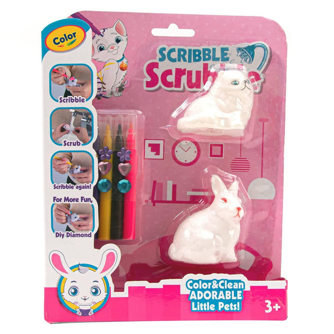 

Раскраска-игрушка Scribble Scrubbie 2 животные + фломастеры