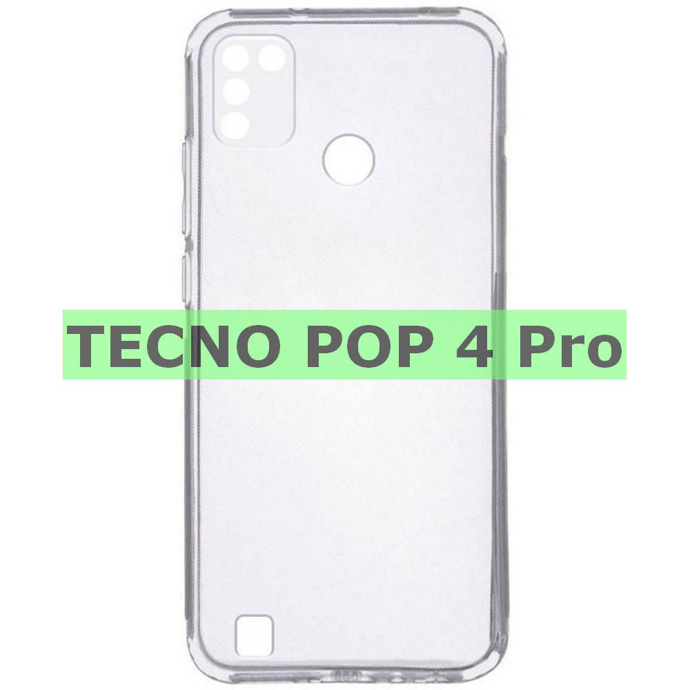 

Прозрачный чехол на TECNO POP 4 Pro (тпу чехол прозрачный на Техно ПОП 4 Про ) |1,5 mm|