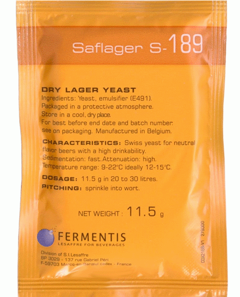 

Пивные сухие дрожжи Fermentis S-189