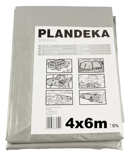

Тент Брезент Пландека Тарпаулин защитный (110g\m2) 4x6 Польша (Wimar), Серый