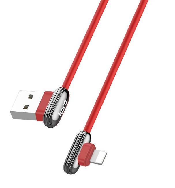 

Кабель угловой для зарядки телефона Lightning Apple Iphone Soul secret HOCO U60 |120см, 2.4A| Красный