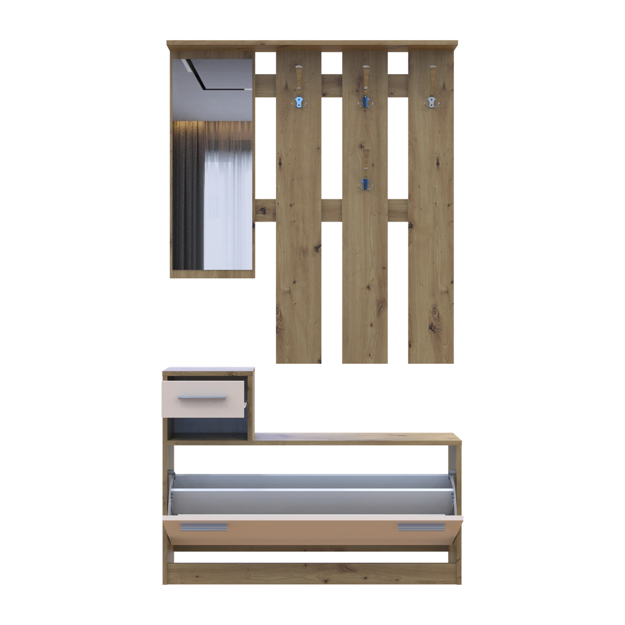 Передпокій Doros Alice Дуб Евок/Кашемір 1 дзеркало 100х27х182.9 (44900360) 6