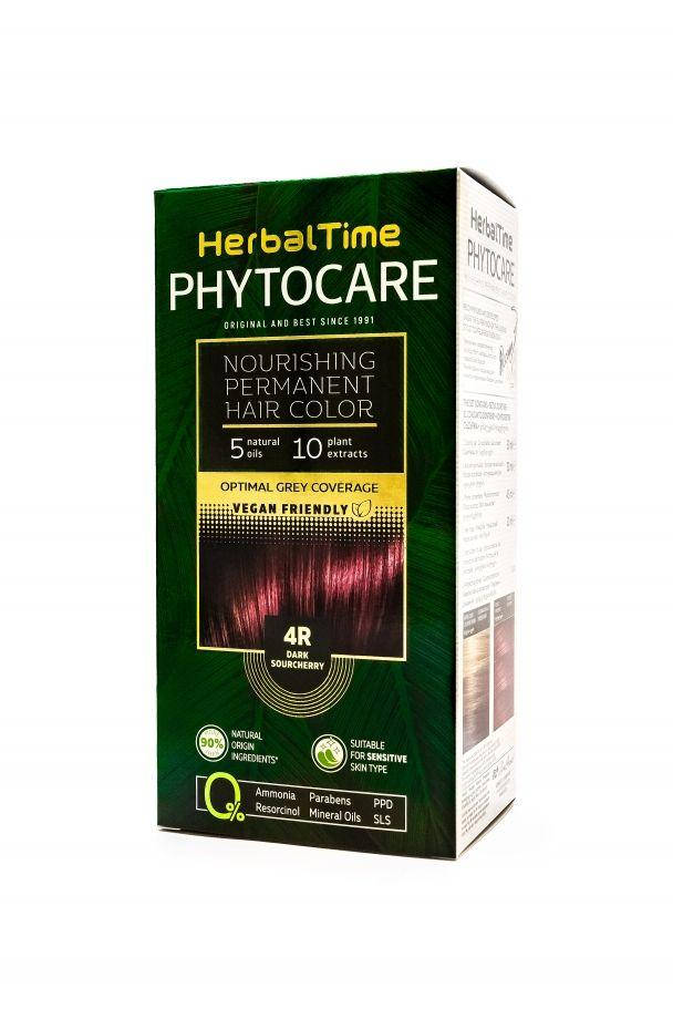 

4R Темная вишня Стойкая питательная краска для волос Herbal Time PHYTOCARE