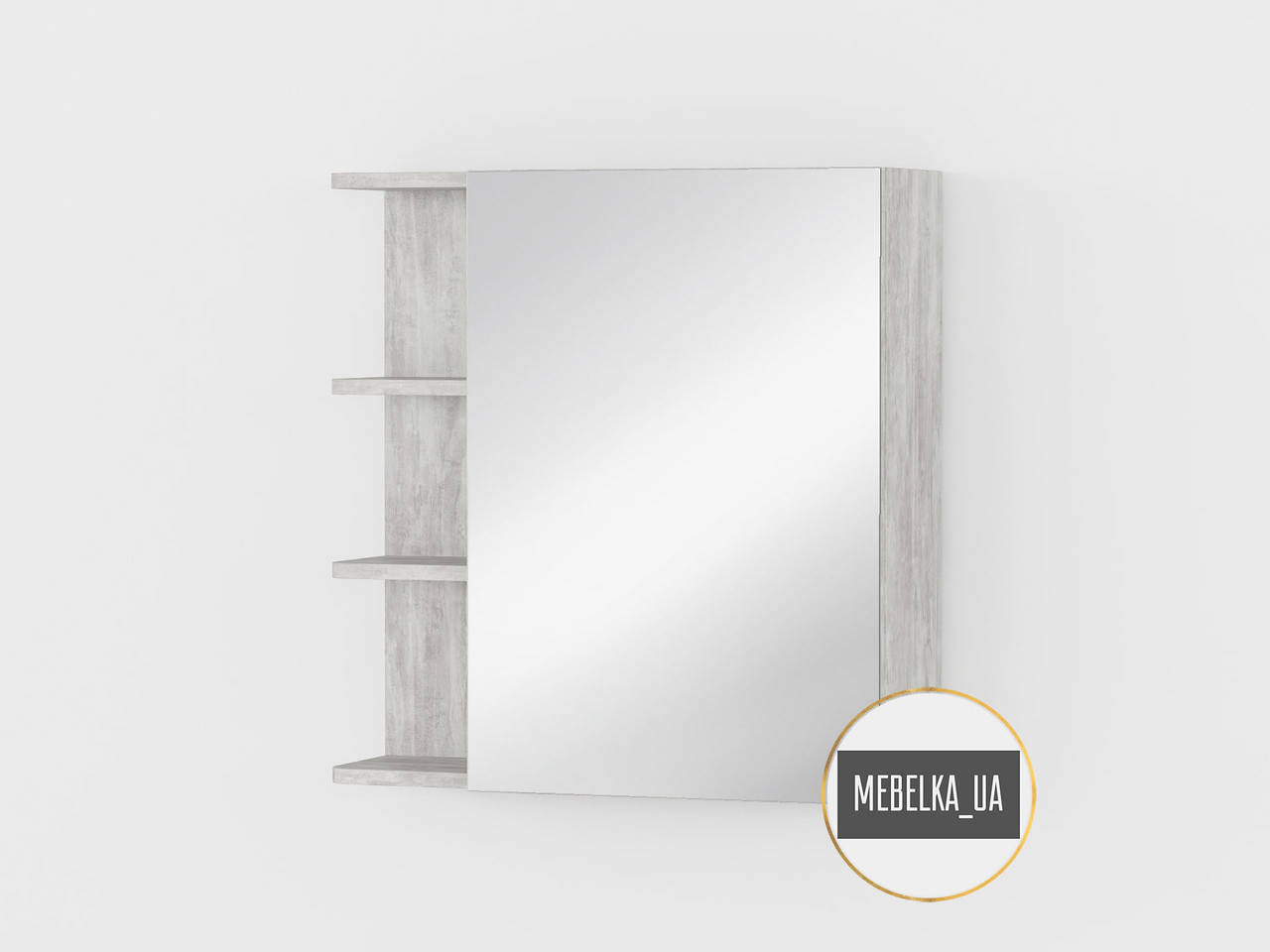 

Полка навесная с зеркалом, шкафчик в ванную, спальню, салон KV0051 Бетон