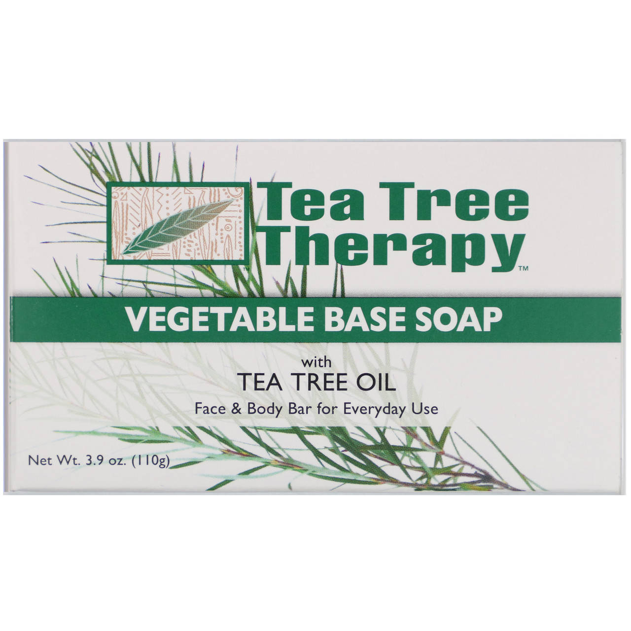 

Tea Tree Therapy, Мыло на растительной основе, с маслом чайного дерева, брусок 110 г (3,9 унции) - Оригинал