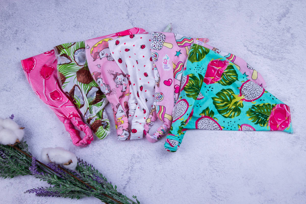 

Косынка на резинке, детская, яркие, модные, трикотажные косыночки, Зелёный