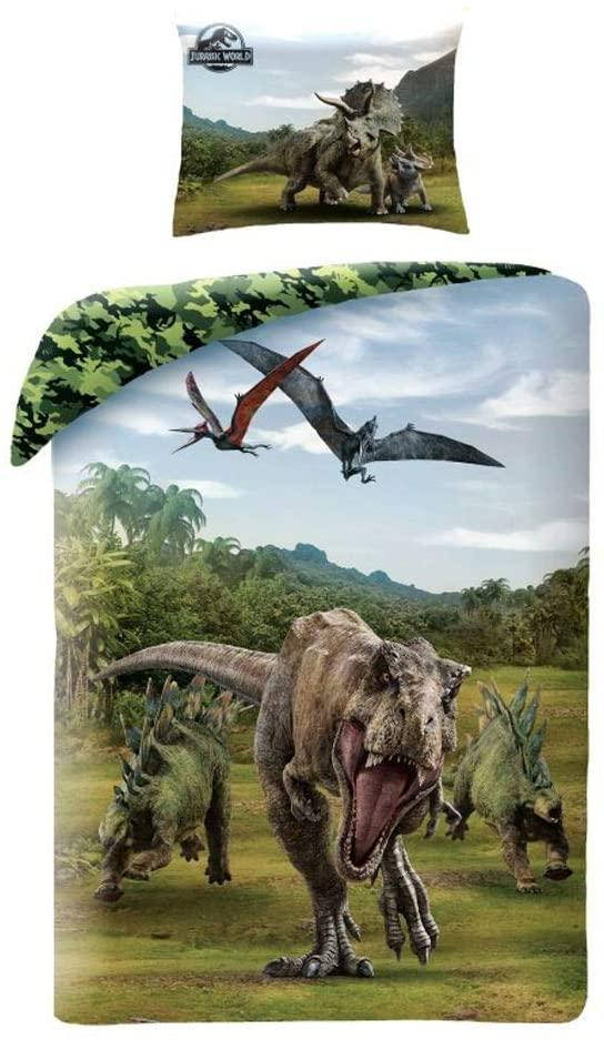 

Постельное белье с динозаврами Jurassic - Парк Юрского периода полуторный комплект, Голубой