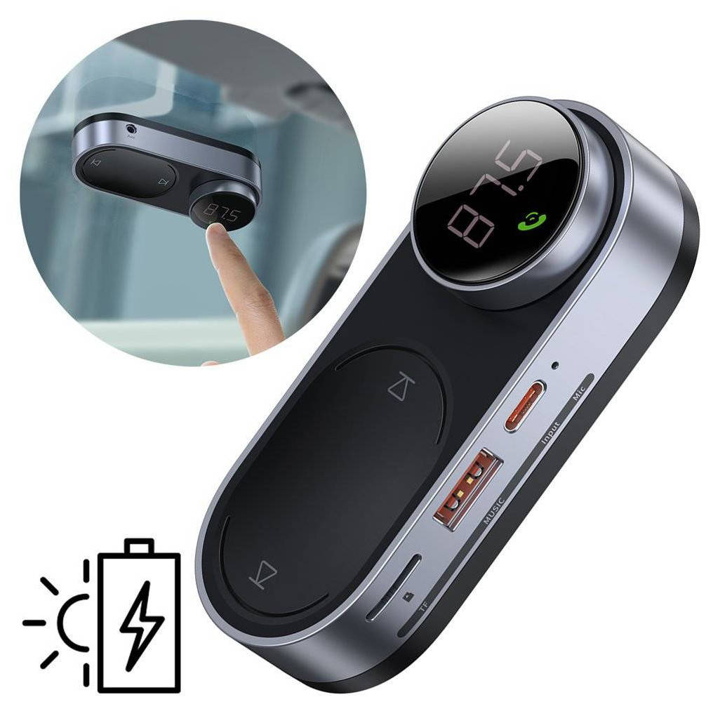 

FM-трансмиттер (модулятор) на солнечной батарее Baseus Solar Car Wireless Черный (CDMP000001)