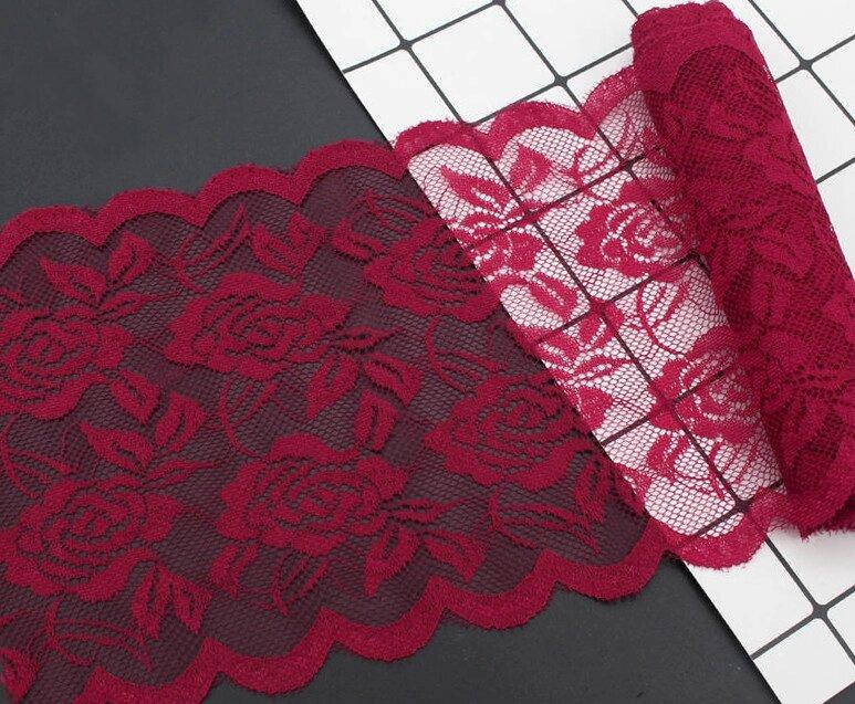 

Кружево эластичное 14,5см "Амели", Вишнёвый цвет (сп7нг-6811), Бордовый