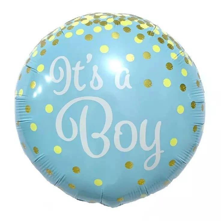 

Фольгированный шар It's a Boy 45см круглый (18") | Голубой