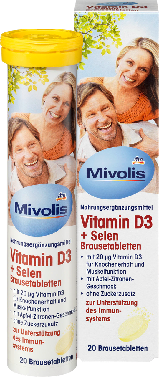 

Шипучие таблетки-витамины Mivolis Vitamin D3 + Selen, 20 шт.