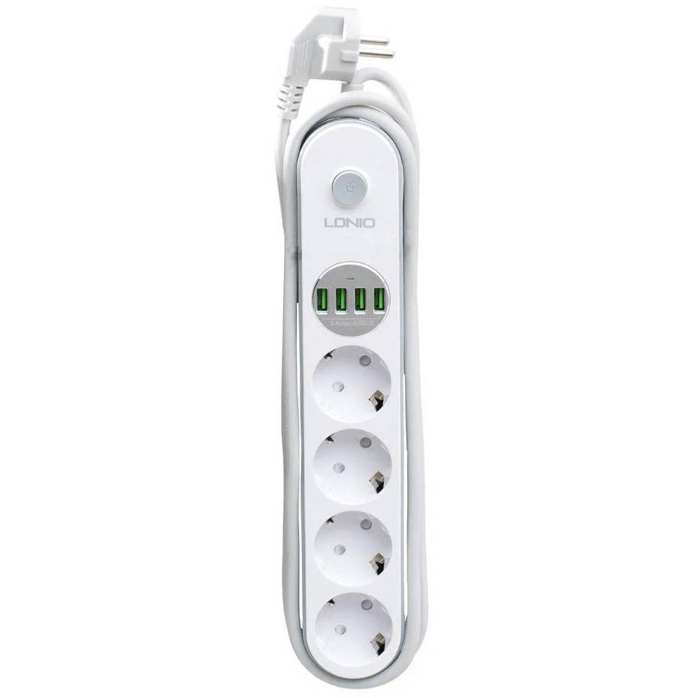

Подовжувач мережевий Ldnio SE4432 на 4 розетки 4USB