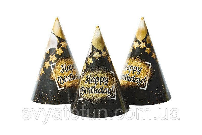 

Колпачок Happy Birthday black 15см 20шт/уп