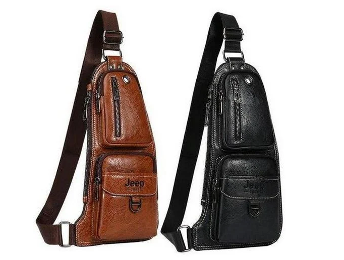

Кожаная мужская сумка через плечо Jeep 777 Bag