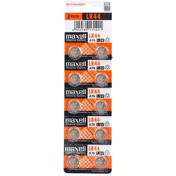 

Батарейка щелочная Maxell LR44/A76, 1.5V, блистер 10шт (разрывной)
