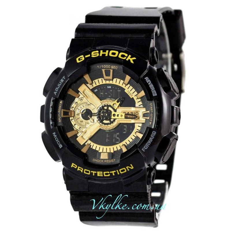 

Мужские часы Casio G-Shock GA-110 черные с золотом