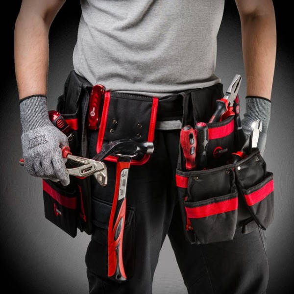 

Сумка поясная слесарно-строительная, 18 карманов, полиэстер INTERTOOL SP-1011