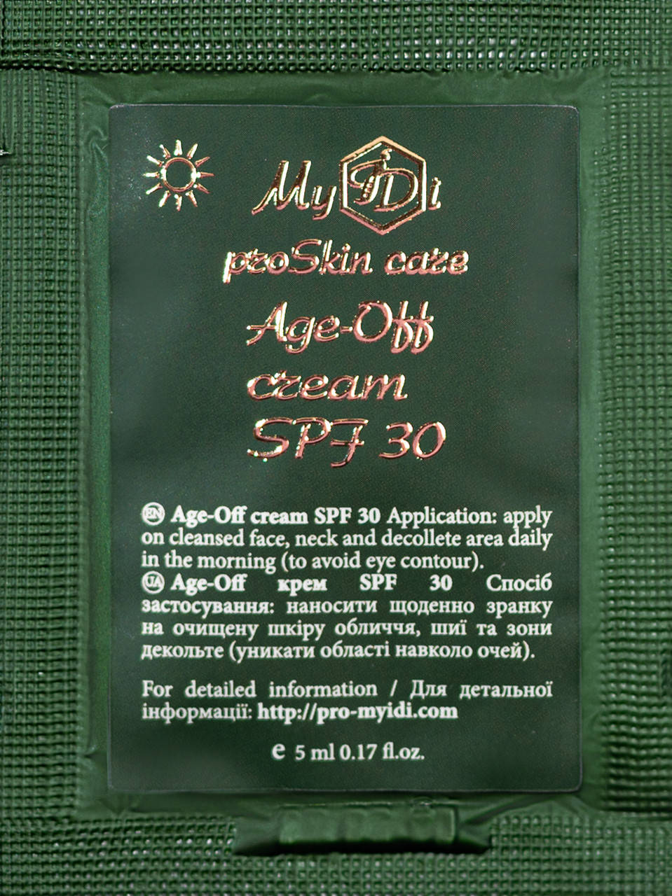 

Антивозрастной дневной крем MyIDi Age-Off cream SPF 30, 5 мл (4821284851012-1)