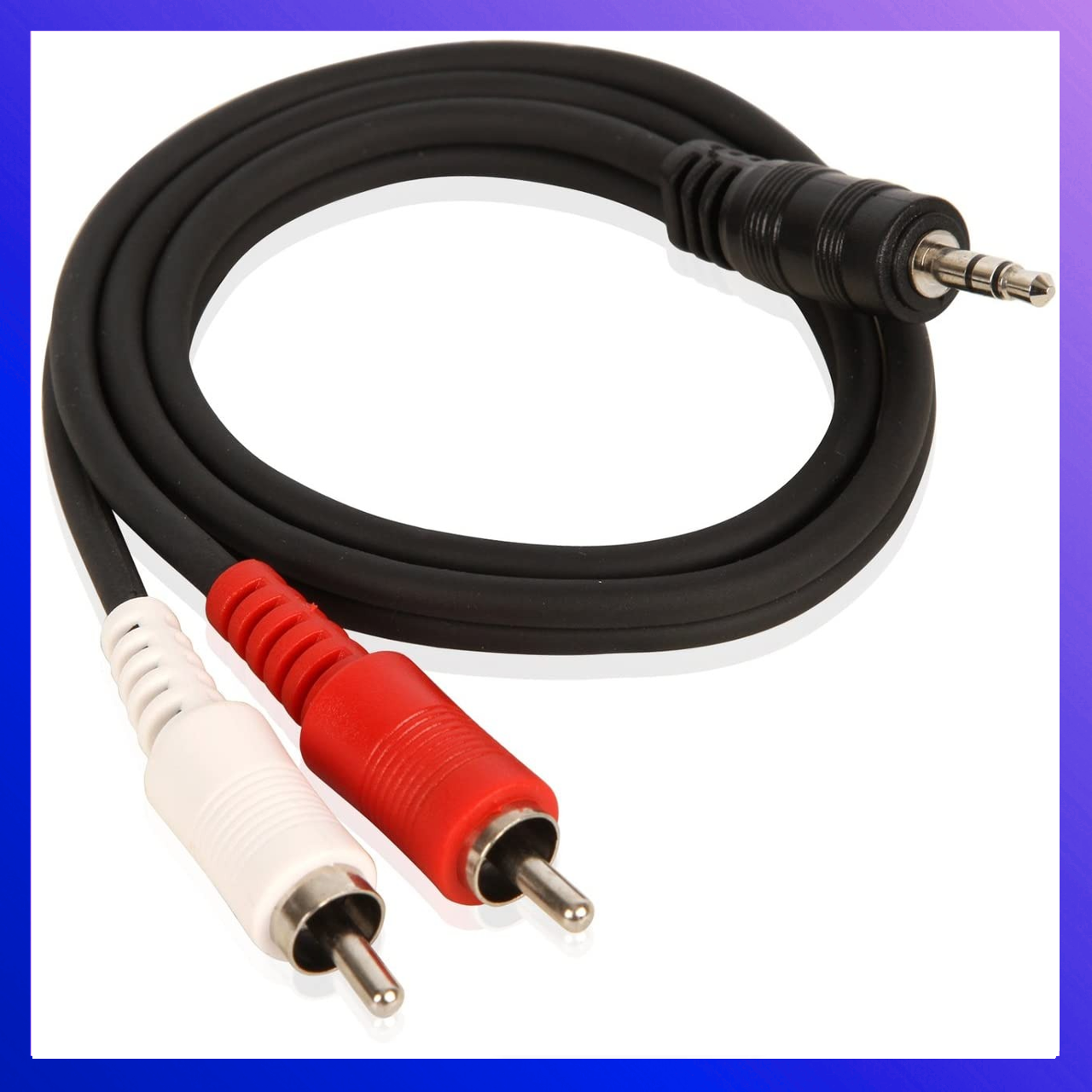 

Кабель 2RCA - mini jack 3,5 mm, тюльпан, аукс, AUX, 1.5 m, Черный