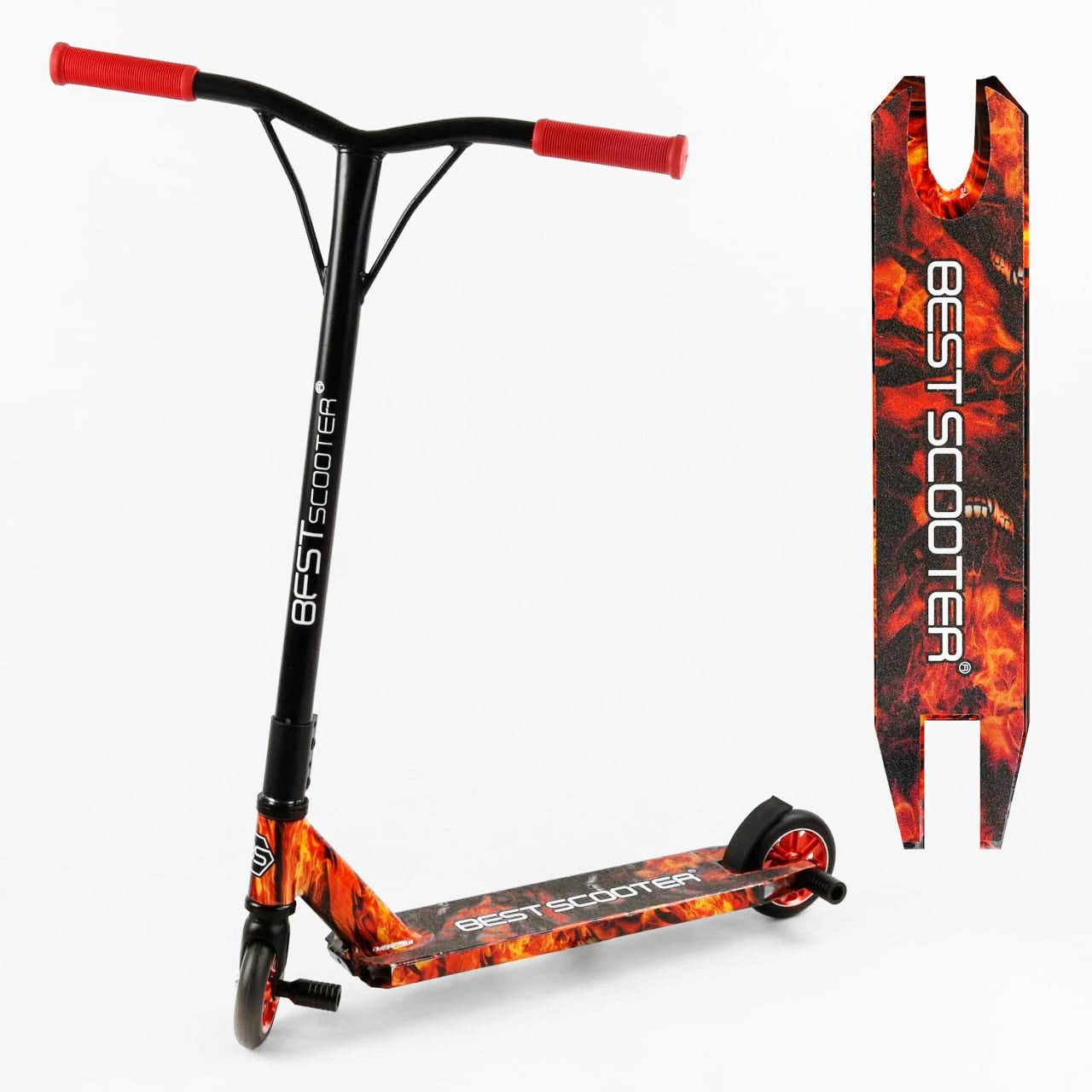 

Детский трюковый самокат Best Scooter HIC-система ПЕГИ оранжевый цвет